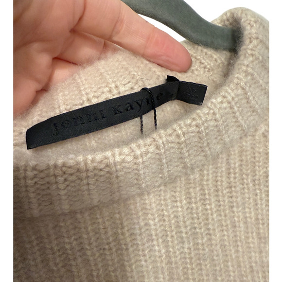 NWT! Jenni Kayne XS Iconic 100% CASHMERE Fisherman Sweater $425 Oatmeal Neutral - Picture 8 of 14